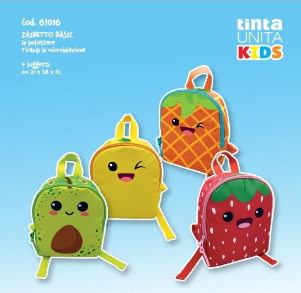 Mini zaino basic in poliestere con chiusura Tinta Unita Kids